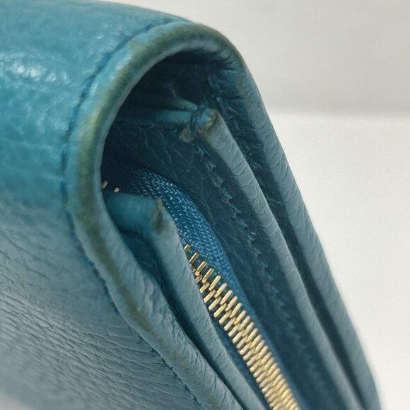 Gucci Blue Pebbled Leather Swing Continental Wallet - Preowned - Picture 8 of 16